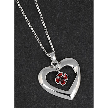 Necklace Poppy Heart